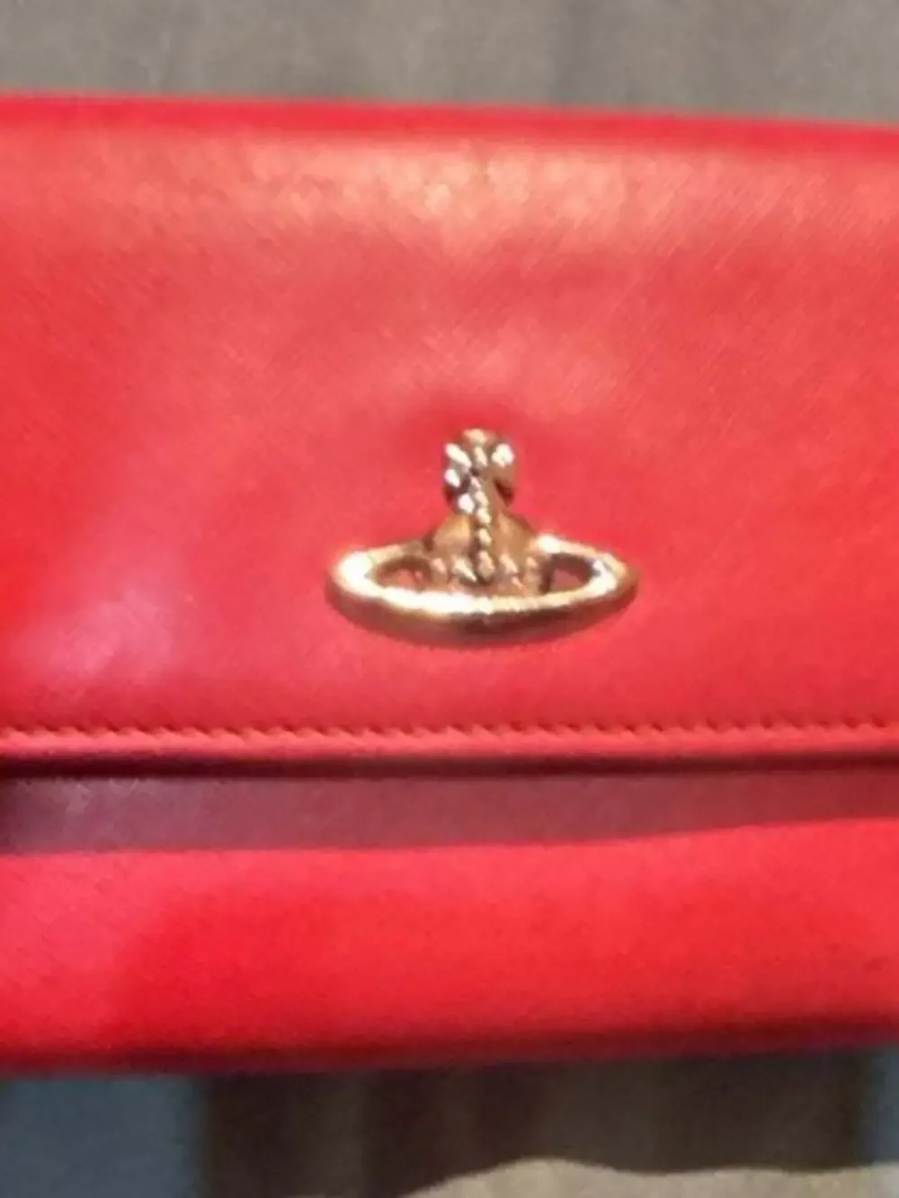 Vivienne Westwood Red Saffiano Leather Continental Long Clutch Wallet
